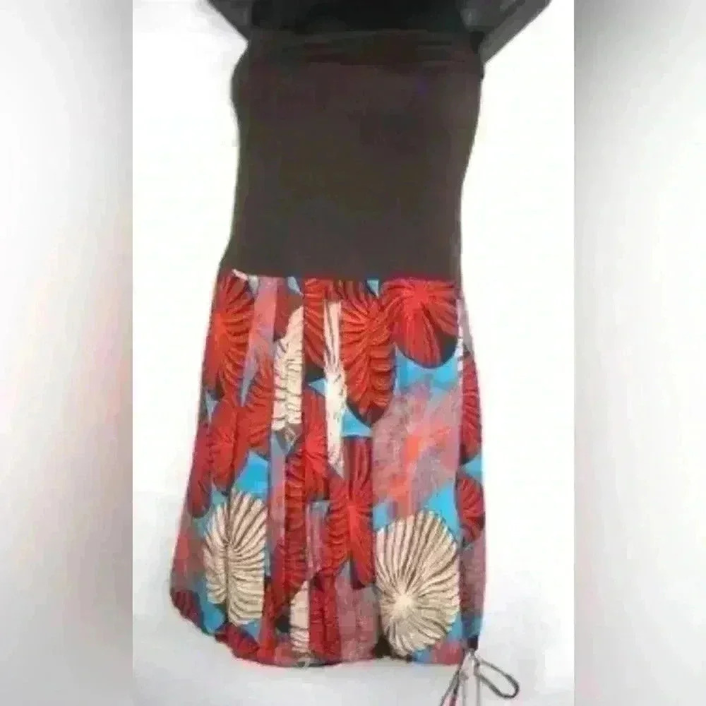 Diane Von Furstenberg Brown and Red Mini Dress